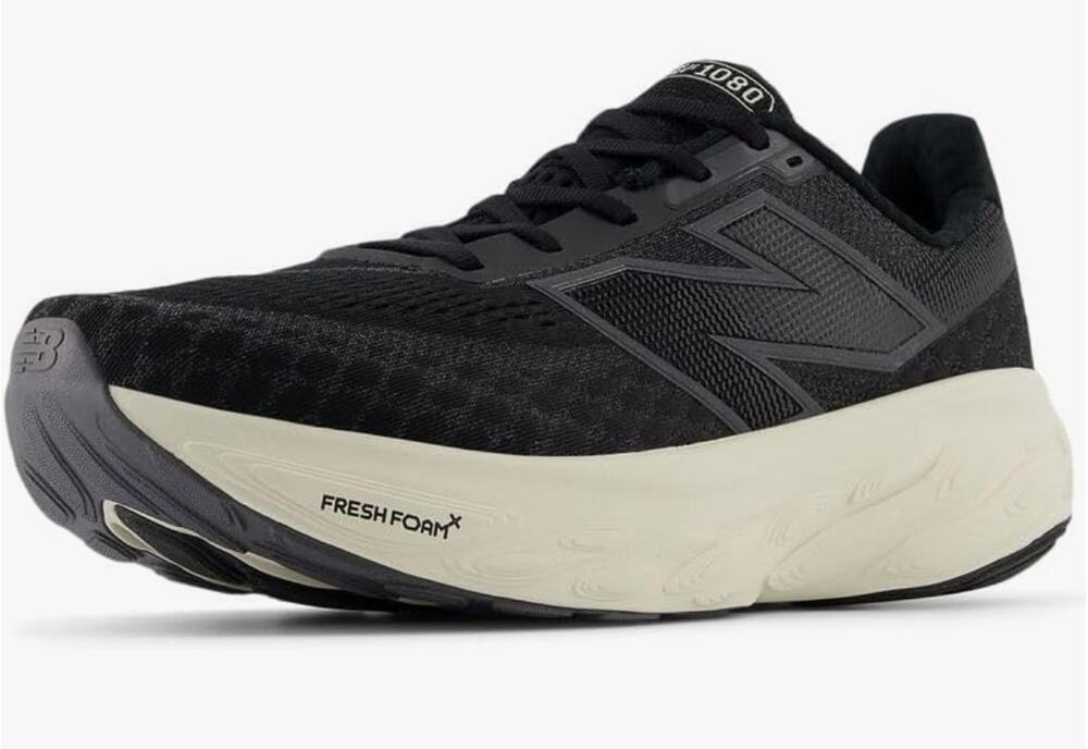 New Balance Men's Fresh Foam X 1080 V14 Running Shoe, Black/Magnet/Linen, 14 M